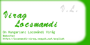 virag locsmandi business card